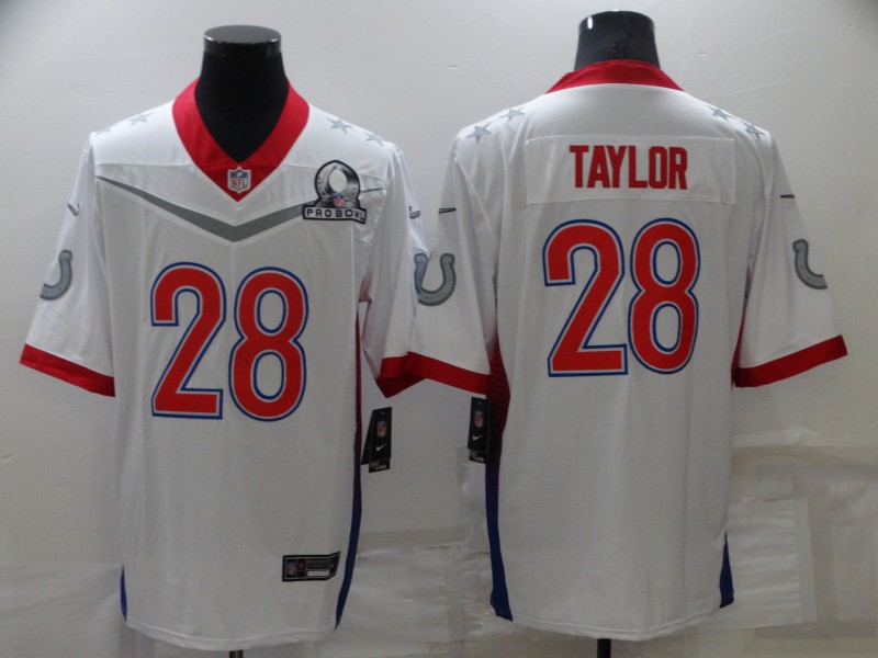 Men's Indianapolis Colts Jonathan Taylor #28 White ALL STAR Jersey
